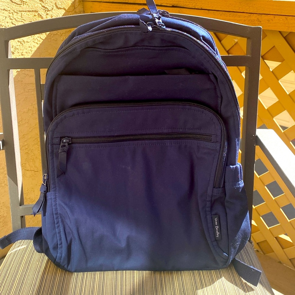 Like New - Vera Bradley Campus XL Backpack in Navy Blye